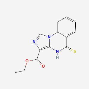 molecular formula C13H11N3O2S B13369151 Ethyl 5-thioxo-4,5-dihydroimidazo[1,5-a]quinazoline-3-carboxylate 