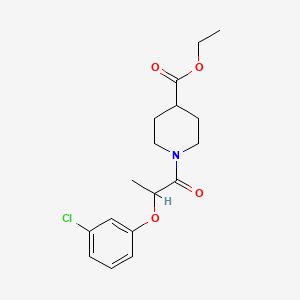 molecular formula C17H22ClNO4 B13369167 Ethyl 1-[2-(3-chlorophenoxy)propanoyl]-4-piperidinecarboxylate 