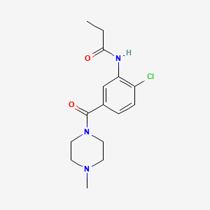 molecular formula C15H20ClN3O2 B13369185 N-{2-chloro-5-[(4-methylpiperazin-1-yl)carbonyl]phenyl}propanamide 