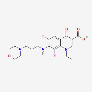 molecular formula C19H23F2N3O4 B13369216 1-Ethyl-6,8-difluoro-7-{[3-(4-morpholinyl)propyl]amino}-4-oxo-1,4-dihydro-3-quinolinecarboxylic acid 