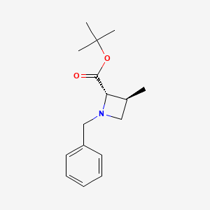molecular formula C16H23NO2 B13369218 tert-Butyl (2S,3S)-1-benzyl-3-methylazetidine-2-carboxylate 
