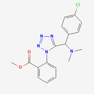 molecular formula C18H18ClN5O2 B13369220 methyl 2-{5-[(4-chlorophenyl)(dimethylamino)methyl]-1H-tetrazol-1-yl}benzoate 