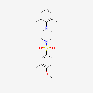 molecular formula C21H28N2O3S B13369310 4-{[4-(2,6-Dimethylphenyl)-1-piperazinyl]sulfonyl}-2-methylphenyl ethyl ether 