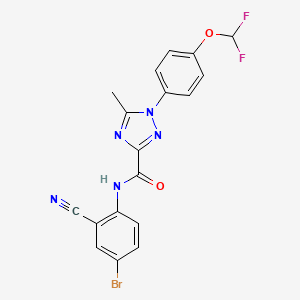 molecular formula C18H12BrF2N5O2 B13369331 N-(4-bromo-2-cyanophenyl)-1-[4-(difluoromethoxy)phenyl]-5-methyl-1H-1,2,4-triazole-3-carboxamide 