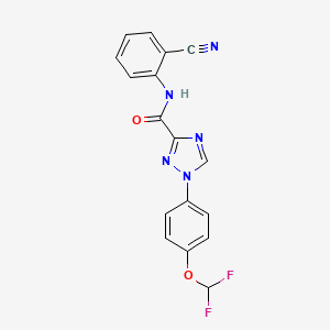 molecular formula C17H11F2N5O2 B13369340 N-(2-cyanophenyl)-1-[4-(difluoromethoxy)phenyl]-1H-1,2,4-triazole-3-carboxamide 