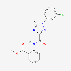 molecular formula C18H15ClN4O3 B13369345 methyl 2-({[1-(3-chlorophenyl)-5-methyl-1H-1,2,4-triazol-3-yl]carbonyl}amino)benzoate 