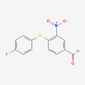 molecular formula C13H8FNO3S B1336935 4-[(4-Fluorophenyl)sulfanyl]-3-nitrobenzenecarbaldehyde CAS No. 952182-59-1