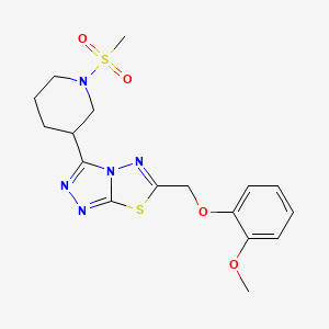 molecular formula C17H21N5O4S2 B13369370 6-[(2-Methoxyphenoxy)methyl]-3-[1-(methylsulfonyl)-3-piperidinyl][1,2,4]triazolo[3,4-b][1,3,4]thiadiazole 