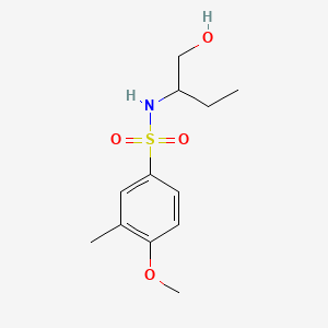 molecular formula C12H19NO4S B13369406 N-[1-(hydroxymethyl)propyl]-4-methoxy-3-methylbenzenesulfonamide 