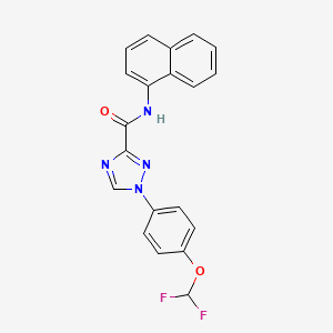 molecular formula C20H14F2N4O2 B13369412 1-[4-(difluoromethoxy)phenyl]-N-(1-naphthyl)-1H-1,2,4-triazole-3-carboxamide 