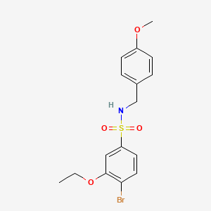 molecular formula C16H18BrNO4S B13369424 4-bromo-3-ethoxy-N-(4-methoxybenzyl)benzenesulfonamide 