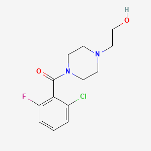 molecular formula C13H16ClFN2O2 B13369464 2-[4-(2-Chloro-6-fluorobenzoyl)-1-piperazinyl]ethanol 