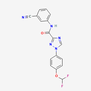 molecular formula C17H11F2N5O2 B13369490 N-(3-cyanophenyl)-1-[4-(difluoromethoxy)phenyl]-1H-1,2,4-triazole-3-carboxamide 