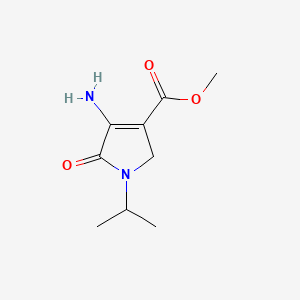 molecular formula C9H14N2O3 B13369517 methyl 4-amino-1-isopropyl-5-oxo-2,5-dihydro-1H-pyrrole-3-carboxylate 