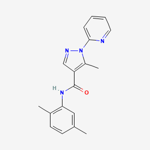 molecular formula C18H18N4O B13369525 N-(2,5-dimethylphenyl)-5-methyl-1-(2-pyridinyl)-1H-pyrazole-4-carboxamide 