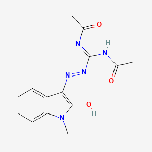 molecular formula C14H15N5O3 B13369554 N,N'-diacetyl-N''-(1-methyl-2-oxo-1,2-dihydro-3H-indol-3-ylidene)carbonohydrazonic diamide 