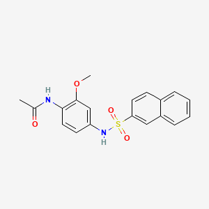 molecular formula C19H18N2O4S B13369558 N-{2-methoxy-4-[(2-naphthylsulfonyl)amino]phenyl}acetamide 