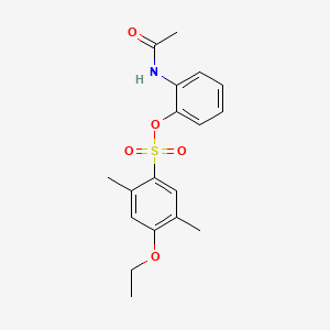 molecular formula C18H21NO5S B13369575 2-(Acetylamino)phenyl 4-ethoxy-2,5-dimethylbenzenesulfonate 