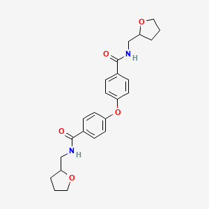 molecular formula C24H28N2O5 B13369592 N-(tetrahydro-2-furanylmethyl)-4-(4-{[(tetrahydro-2-furanylmethyl)amino]carbonyl}phenoxy)benzamide 