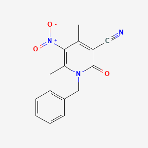 molecular formula C15H13N3O3 B1336964 1-Benzyl-4,6-dimethyl-5-nitro-2-oxo-1,2-dihydropyridine-3-carbonitrile CAS No. 857495-45-5
