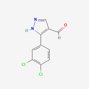 molecular formula C10H6Cl2N2O B1336965 3-(3,4-二氯苯基)-1H-吡唑-4-甲醛 CAS No. 887407-89-8