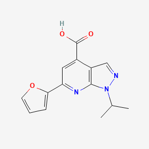 molecular formula C14H13N3O3 B1336966 6-(呋喃-2-基)-1-异丙基-1H-吡唑并[3,4-b]吡啶-4-羧酸 CAS No. 900137-06-6