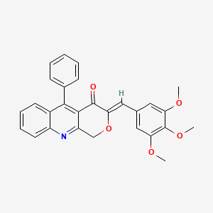 molecular formula C28H23NO5 B13369670 5-phenyl-3-(3,4,5-trimethoxybenzylidene)-1H-pyrano[3,4-b]quinolin-4(3H)-one 