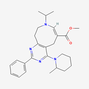 molecular formula C26H34N4O2 B13369746 Methyl 8-isopropyl-4-(2-methyl-1-piperidinyl)-2-phenyl-5,8,9,10-tetrahydropyrimido[4,5-d]azocine-6-carboxylate 