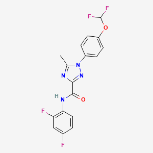 molecular formula C17H12F4N4O2 B13369761 1-[4-(difluoromethoxy)phenyl]-N-(2,4-difluorophenyl)-5-methyl-1H-1,2,4-triazole-3-carboxamide 
