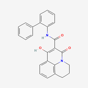 molecular formula C25H20N2O3 B13369767 N-[1,1'-biphenyl]-2-yl-7-hydroxy-5-oxo-2,3-dihydro-1H,5H-pyrido[3,2,1-ij]quinoline-6-carboxamide 