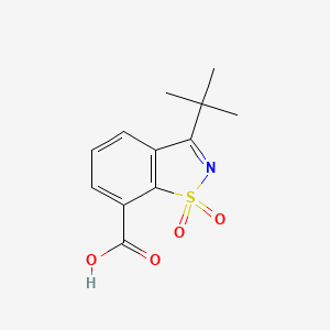 molecular formula C12H13NO4S B13369788 3-tert-butyl-1,1-dioxo-1,2-benzothiazole-7-carboxylic acid 
