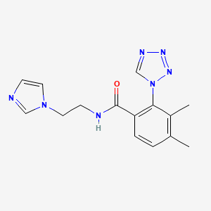 molecular formula C15H17N7O B13369795 N-(2-(1H-imidazol-1-yl)ethyl)-3,4-dimethyl-2-(1H-tetrazol-1-yl)benzamide 
