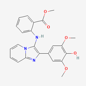 molecular formula C23H21N3O5 B13369814 Methyl 2-{[2-(4-hydroxy-3,5-dimethoxyphenyl)imidazo[1,2-a]pyridin-3-yl]amino}benzoate 