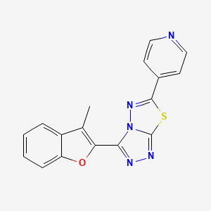 molecular formula C17H11N5OS B13369833 3-(3-Methyl-1-benzofuran-2-yl)-6-(pyridin-4-yl)[1,2,4]triazolo[3,4-b][1,3,4]thiadiazole 