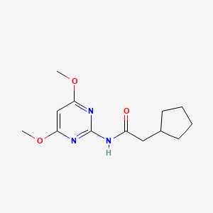 molecular formula C13H19N3O3 B13369836 2-cyclopentyl-N-(4,6-dimethoxy-2-pyrimidinyl)acetamide 