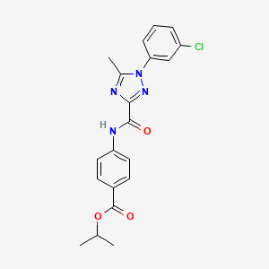 molecular formula C20H19ClN4O3 B13369848 isopropyl 4-({[1-(3-chlorophenyl)-5-methyl-1H-1,2,4-triazol-3-yl]carbonyl}amino)benzoate 