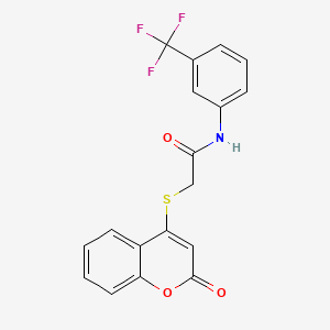 molecular formula C18H12F3NO3S B13369849 2-[(2-oxo-2H-chromen-4-yl)sulfanyl]-N-[3-(trifluoromethyl)phenyl]acetamide 