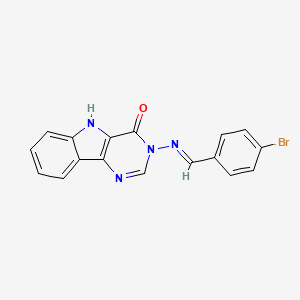 molecular formula C17H11BrN4O B13369862 3-[(4-bromobenzylidene)amino]-3,5-dihydro-4H-pyrimido[5,4-b]indol-4-one 