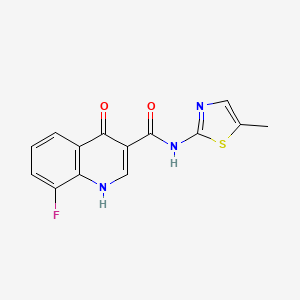 molecular formula C14H10FN3O2S B13369867 8-fluoro-4-hydroxy-N-(5-methyl-1,3-thiazol-2-yl)-3-quinolinecarboxamide 