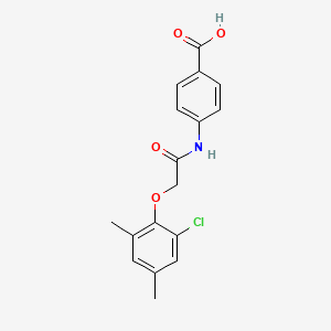molecular formula C17H16ClNO4 B13369876 4-{[(2-Chloro-4,6-dimethylphenoxy)acetyl]amino}benzoic acid 