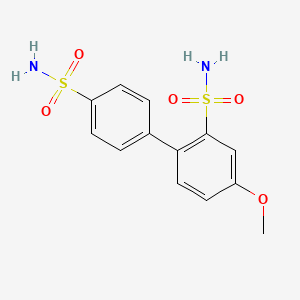 molecular formula C13H14N2O5S2 B13369890 4-Methoxy[1,1'-biphenyl]-2,4'-disulfonamide 