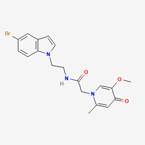 molecular formula C19H20BrN3O3 B13369903 N-(2-(5-bromo-1H-indol-1-yl)ethyl)-2-(5-methoxy-2-methyl-4-oxopyridin-1(4H)-yl)acetamide 