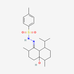 molecular formula C22H34N2O3S B13369918 N'-(4a-hydroxy-8-isopropyl-2,5-dimethyloctahydro-1(2H)-naphthalenylidene)-4-methylbenzenesulfonohydrazide 