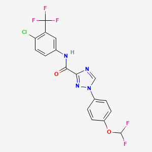 molecular formula C17H10ClF5N4O2 B13369923 N-[4-chloro-3-(trifluoromethyl)phenyl]-1-[4-(difluoromethoxy)phenyl]-1H-1,2,4-triazole-3-carboxamide 