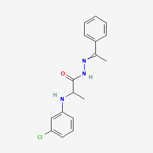 molecular formula C17H18ClN3O B13369932 2-(3-chloroanilino)-N'-(1-phenylethylidene)propanohydrazide 