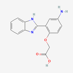 molecular formula C15H13N3O3 B13369940 [4-amino-2-(1H-benzimidazol-2-yl)phenoxy]acetic acid 