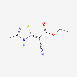 molecular formula C9H10N2O2S B13369946 ethyl cyano(4-methyl-1,3-thiazol-2(3H)-ylidene)acetate 