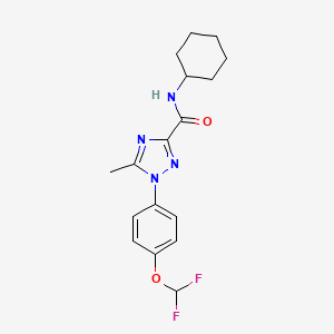 molecular formula C17H20F2N4O2 B13369968 N-cyclohexyl-1-[4-(difluoromethoxy)phenyl]-5-methyl-1H-1,2,4-triazole-3-carboxamide 