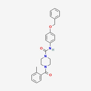 molecular formula C26H27N3O3 B13369976 N-[4-(benzyloxy)phenyl]-4-(2-methylbenzoyl)-1-piperazinecarboxamide 