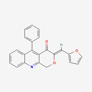 molecular formula C23H15NO3 B13369988 3-(2-furylmethylene)-5-phenyl-1H-pyrano[3,4-b]quinolin-4(3H)-one 